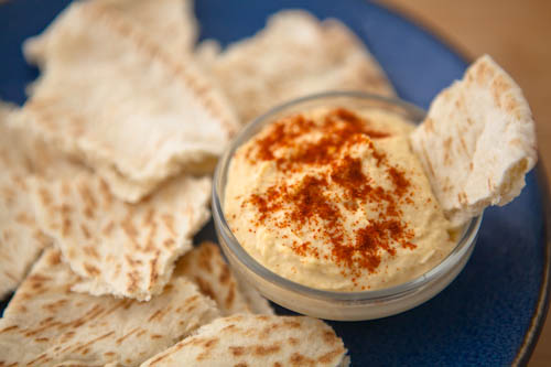 Hummus and Pita Triangles