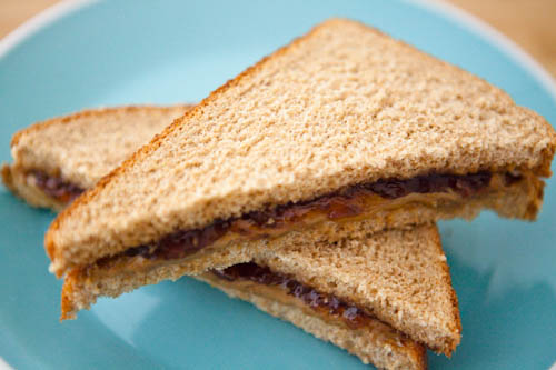 Sunbutter and Raspberry Preserves Sandwich