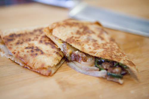Steak Quesadilla with Peppers and Onions